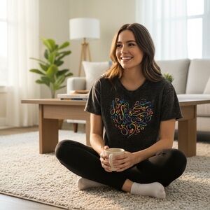 🌈 Wild Fable Pride Graphic Crop Tee – Women’s Medium – Acid Wash Black